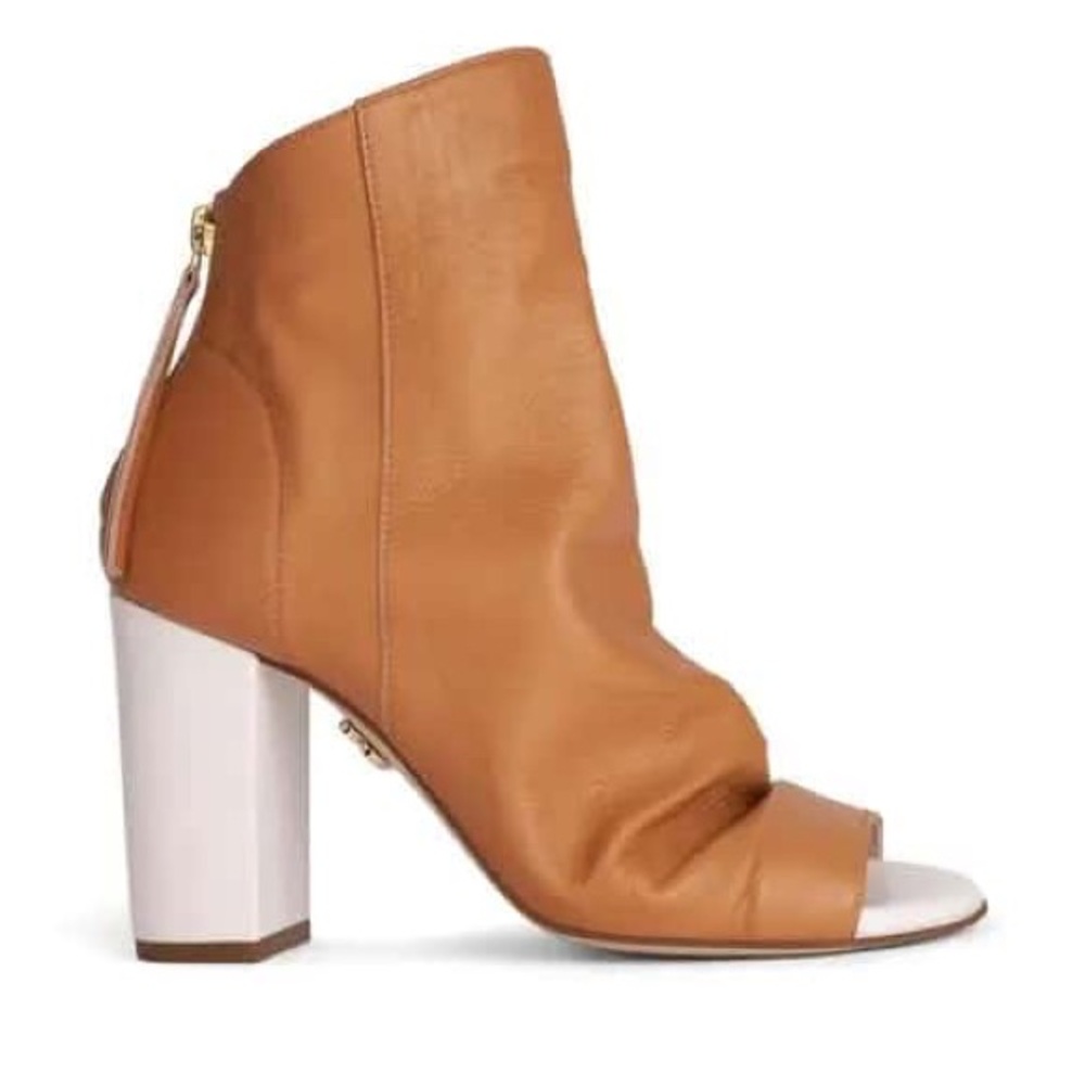 BEAUTIISOLES Hedy Bootie/Sandal - Tan Leather Mix Size 9.5